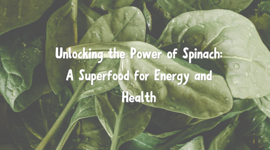 Green leafy Spinach image with text that explains the benefits of spinach