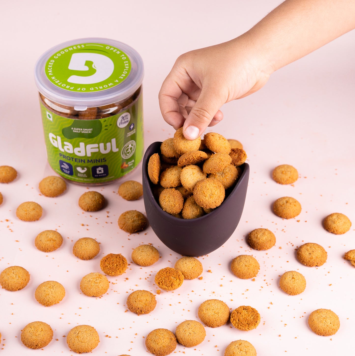 Almond Mini Cookies for Kids | No Maida Cookies