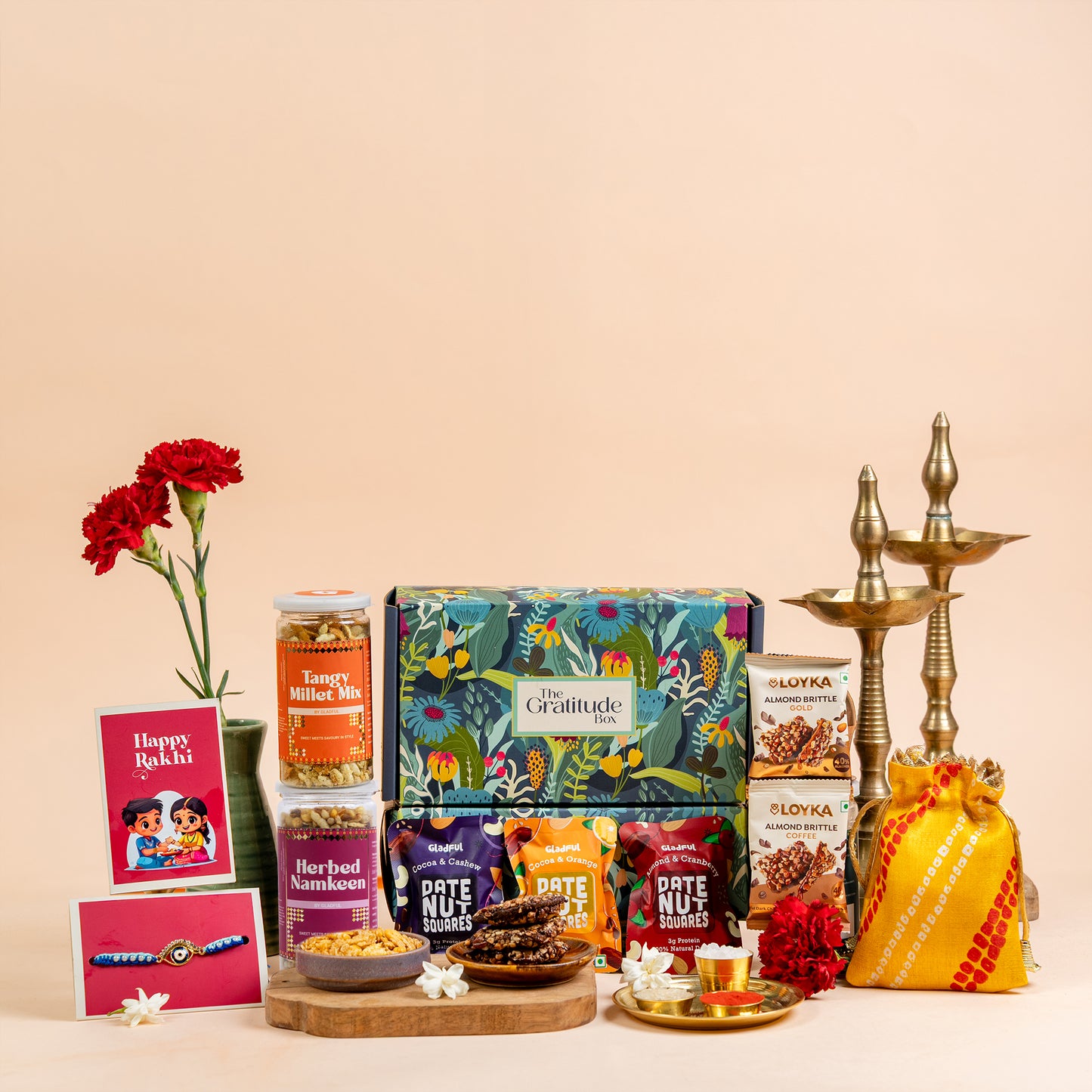 Delightful Bloom and Bliss Rakhi Gift Hamper - 11 Products