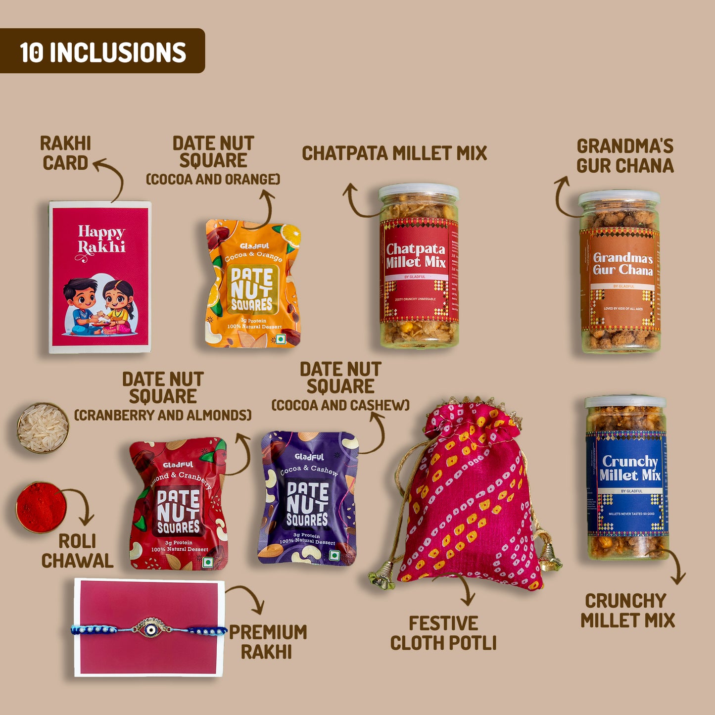 Bandhan Rakhi Gift Hamper - 10 Products