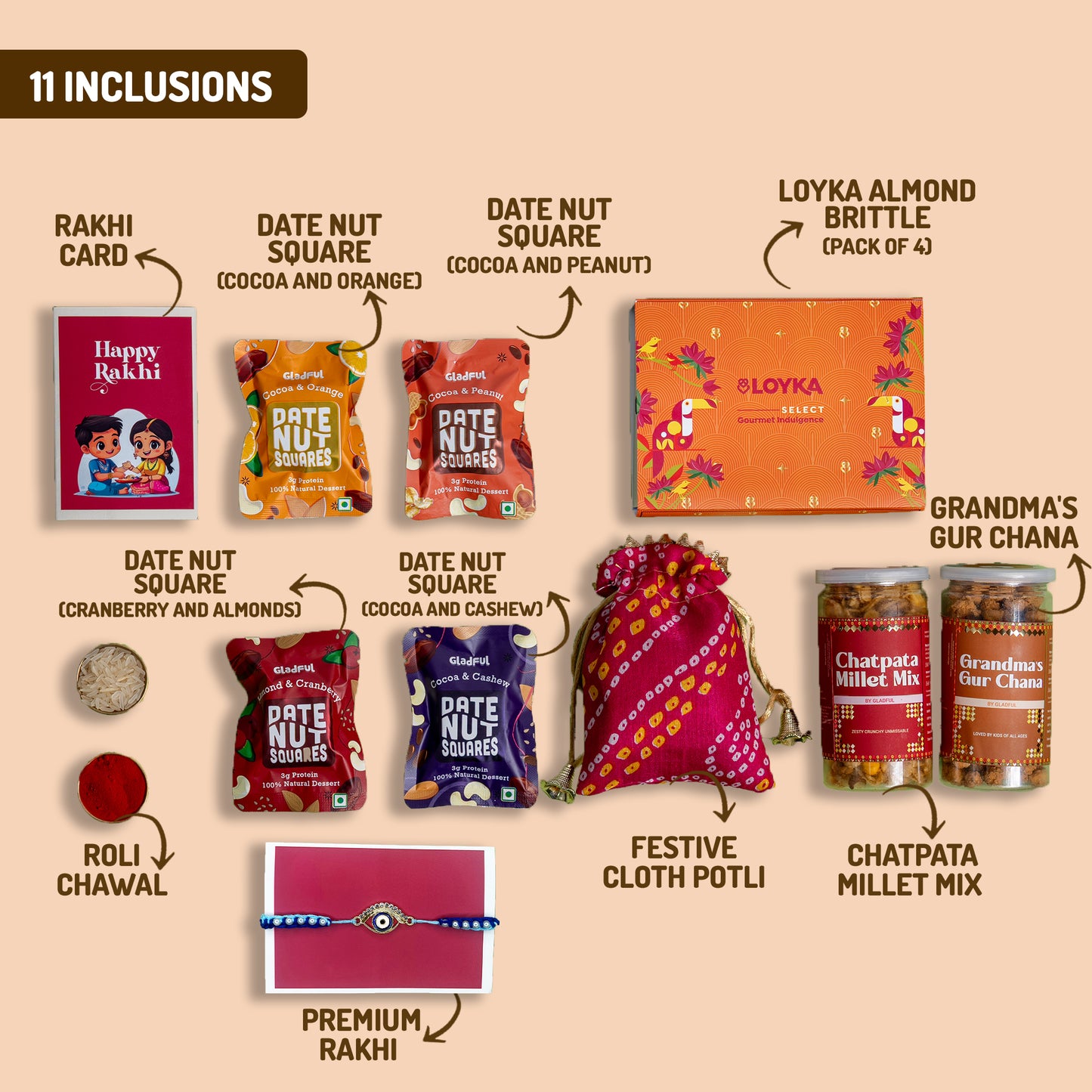 Celebration Station Rakhi Gift Hamper - 14 Products