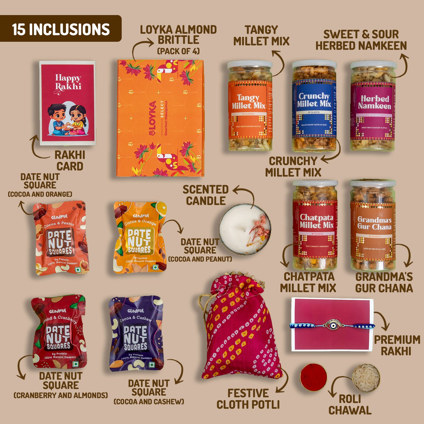 Mere Bhai ka Delightful Rakhi Box - 18 Products
