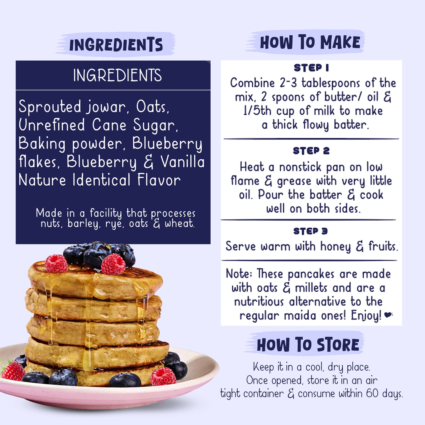 Gladful Strawberry Pancake & Blueberry Pancake - Pack Of 2*150gms