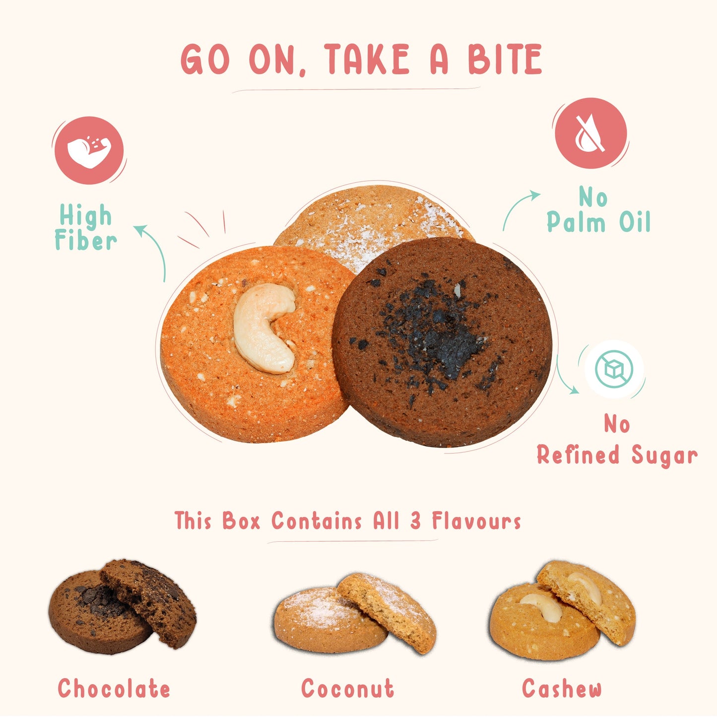 Wholewheat Atta Cookies in assorted flavours