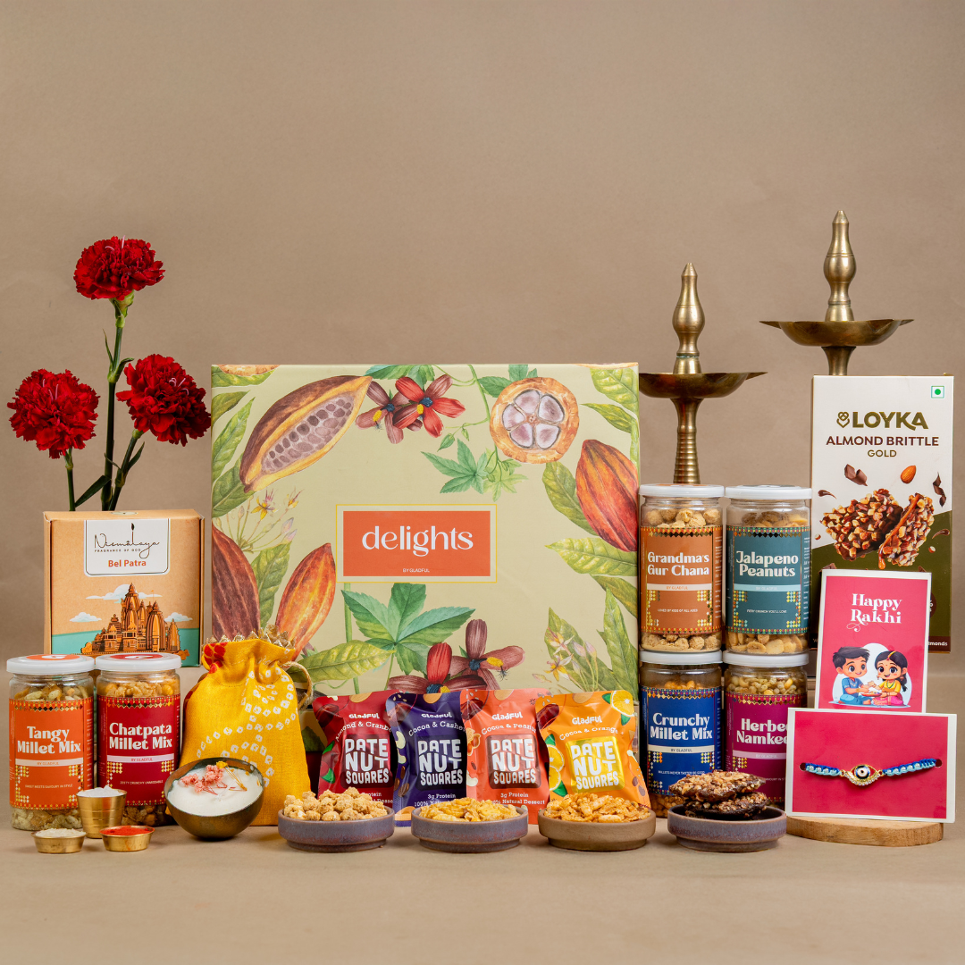 Scented Joy and Delights Rakhi Gift Hamper - 19 Products