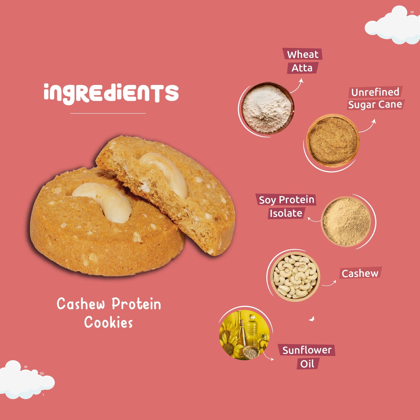 Wholewheat atta Cashew Cookies with no added refined sugar