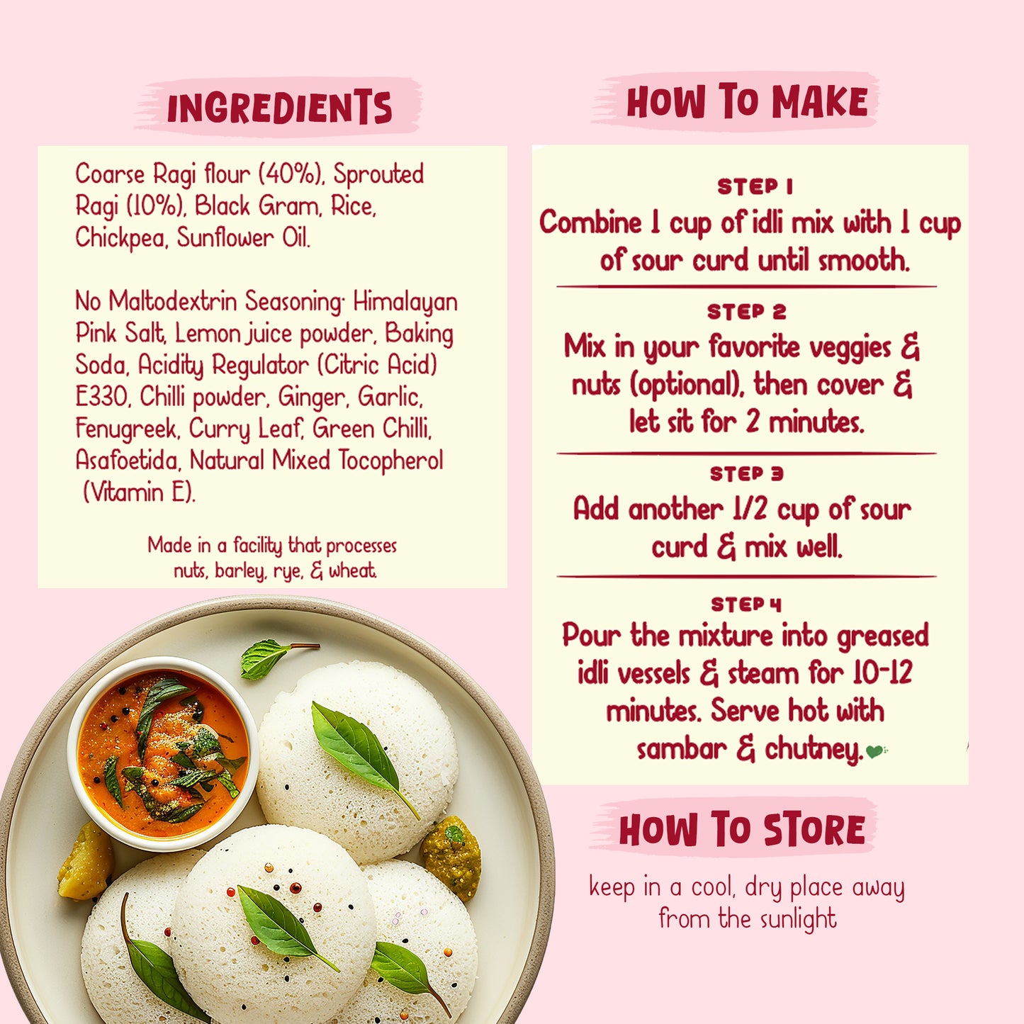 Ragi Instant Idli Mix - 400 gms