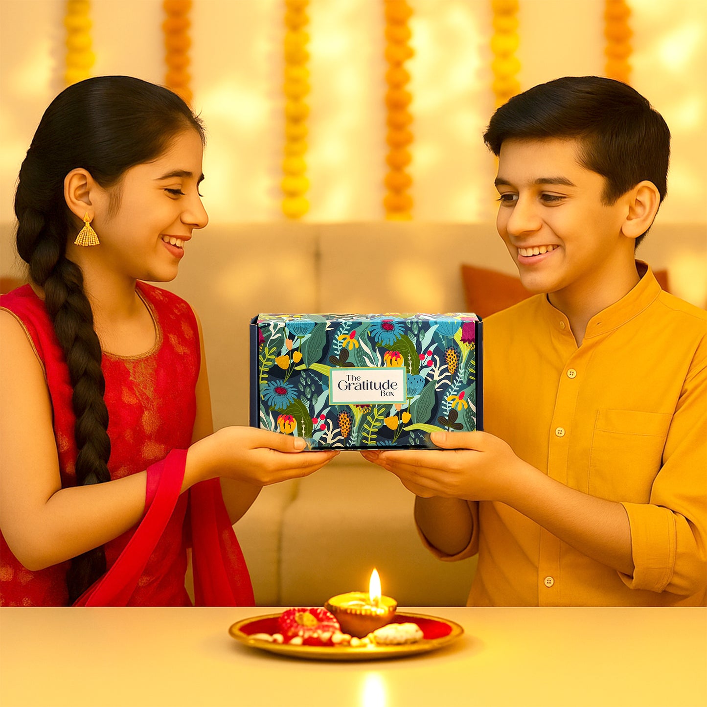 Delightful Bloom and Bliss Rakhi Gift Hamper - 11 Products