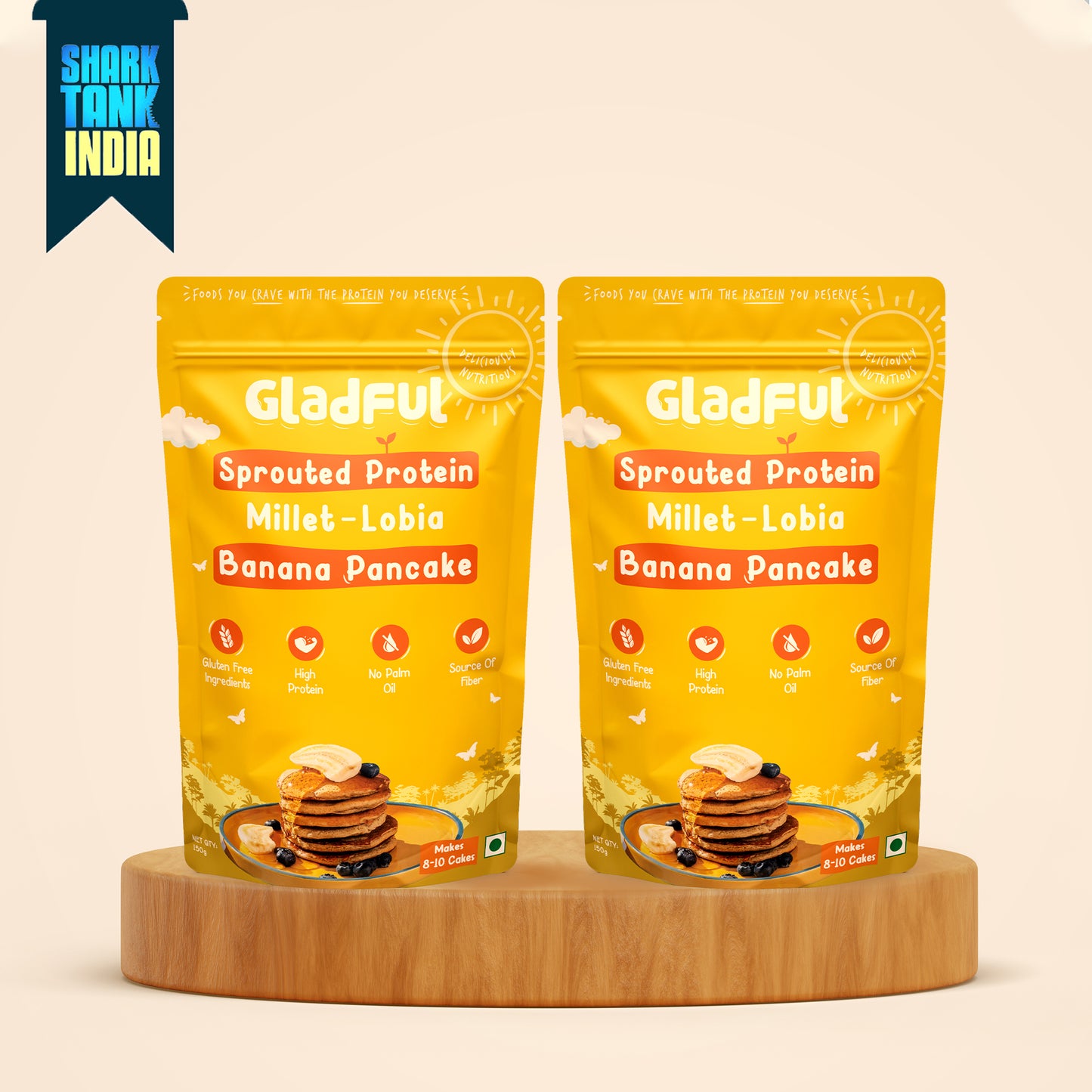 Banana Pancake Mix with sprouted Millets and Lobia Masoor Protein - Pack of 2