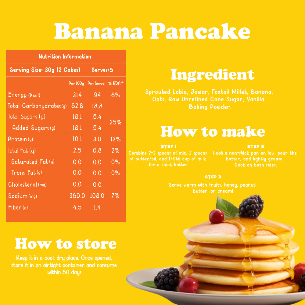 Banana Pancake & Choco Pancake Mix - Pack Of 2*150gms