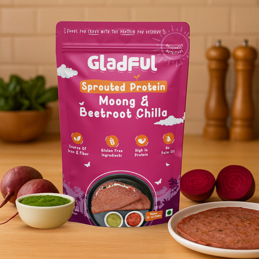 Beetroot Sprouted Moong Dal Chilla - 200gms
