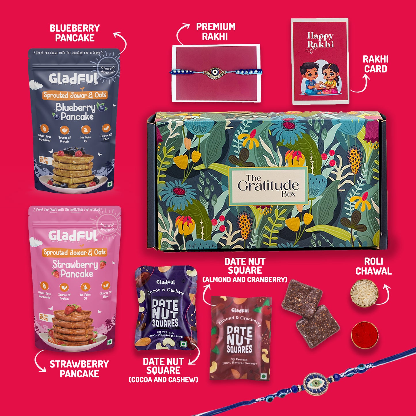 Berry Sweet Rakhi Box - 7 Products