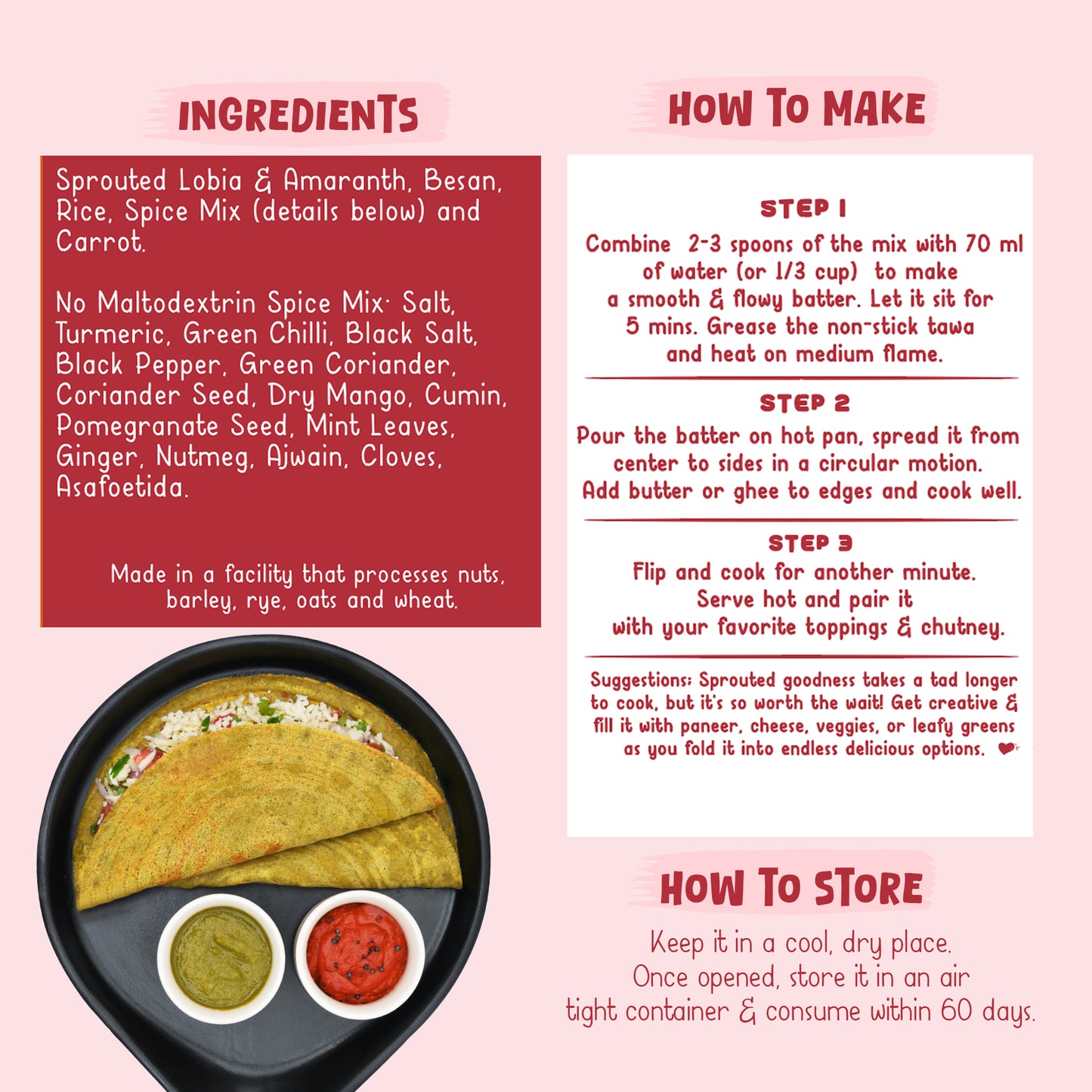 No Onion No Garlic Carrot Chilla Mix - 200gms