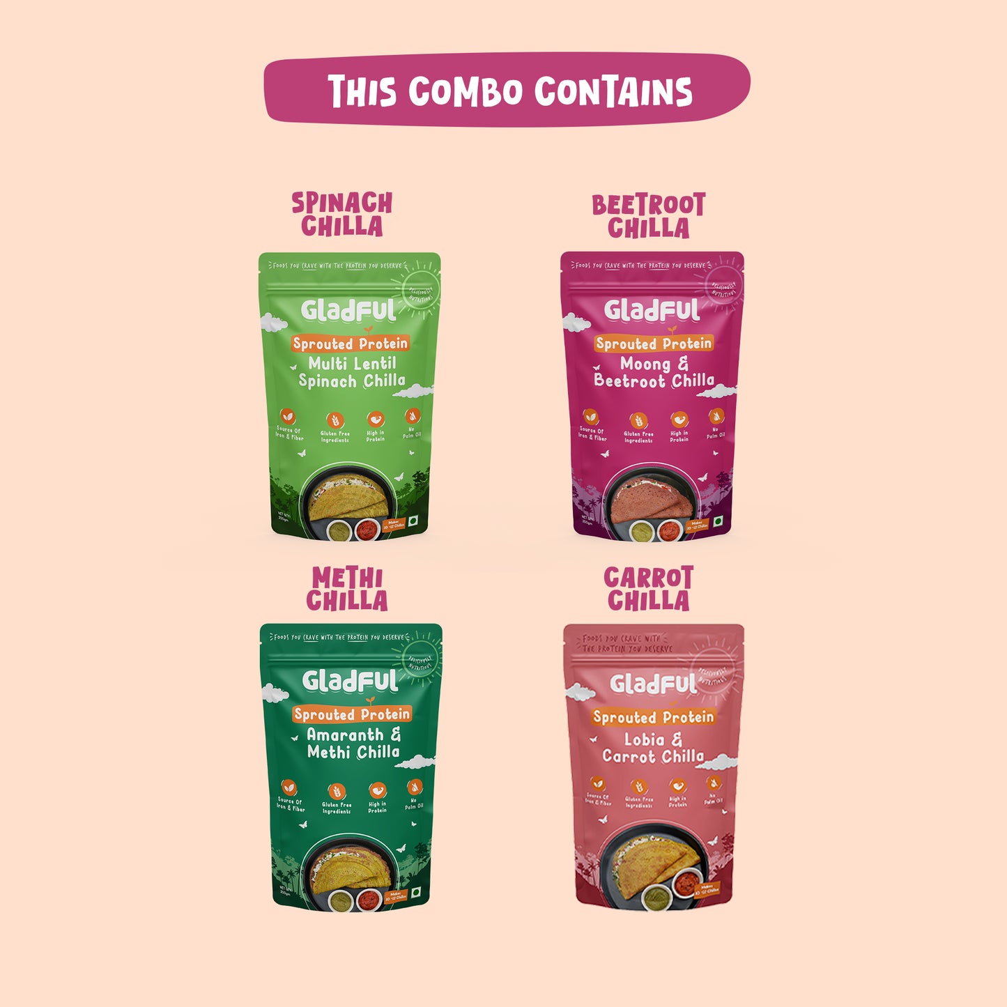 Gladful Chilla Feast Combo - 4 Packs