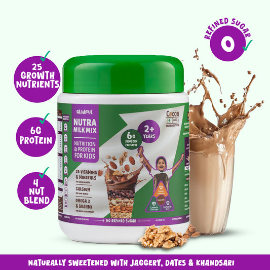 NutraMilk Mix 2+ yrs | Chocolate | High Protein | No Refined Sugar (400g)