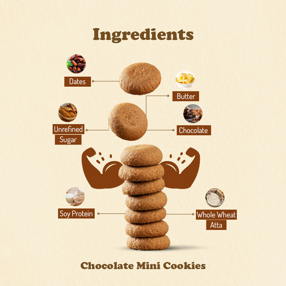 Chocolate Mini Cookies for Kids | No Maida Cookies