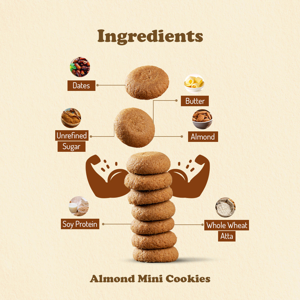 Almond Mini Cookies for Kids | No Maida Cookies