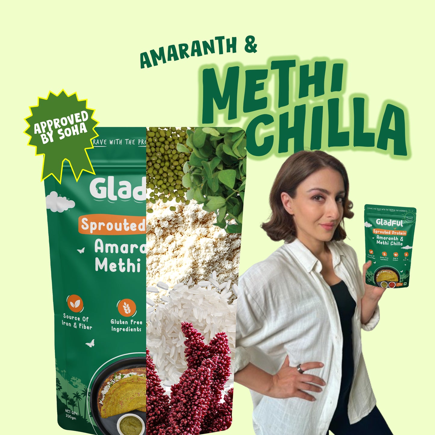 No Onion and No Garlic Methi & Amaranth Chilla Mix - 200gm