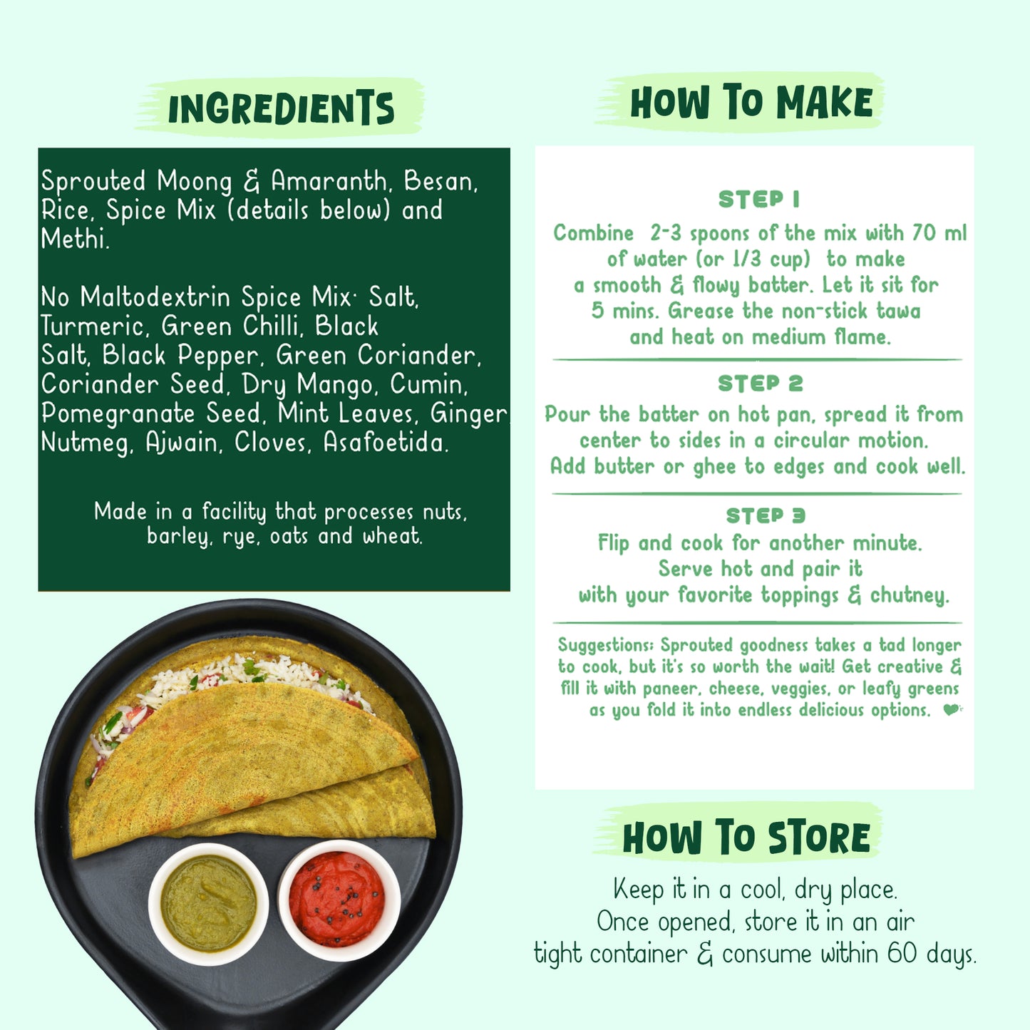 No Onion and No Garlic Methi & Amaranth Chilla Mix - 200gm