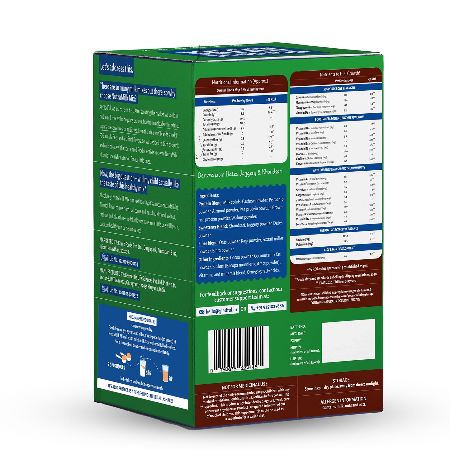 NutraMilk Mix 7+ yrs | Travel Pack | Pack of 6 (6*30g)