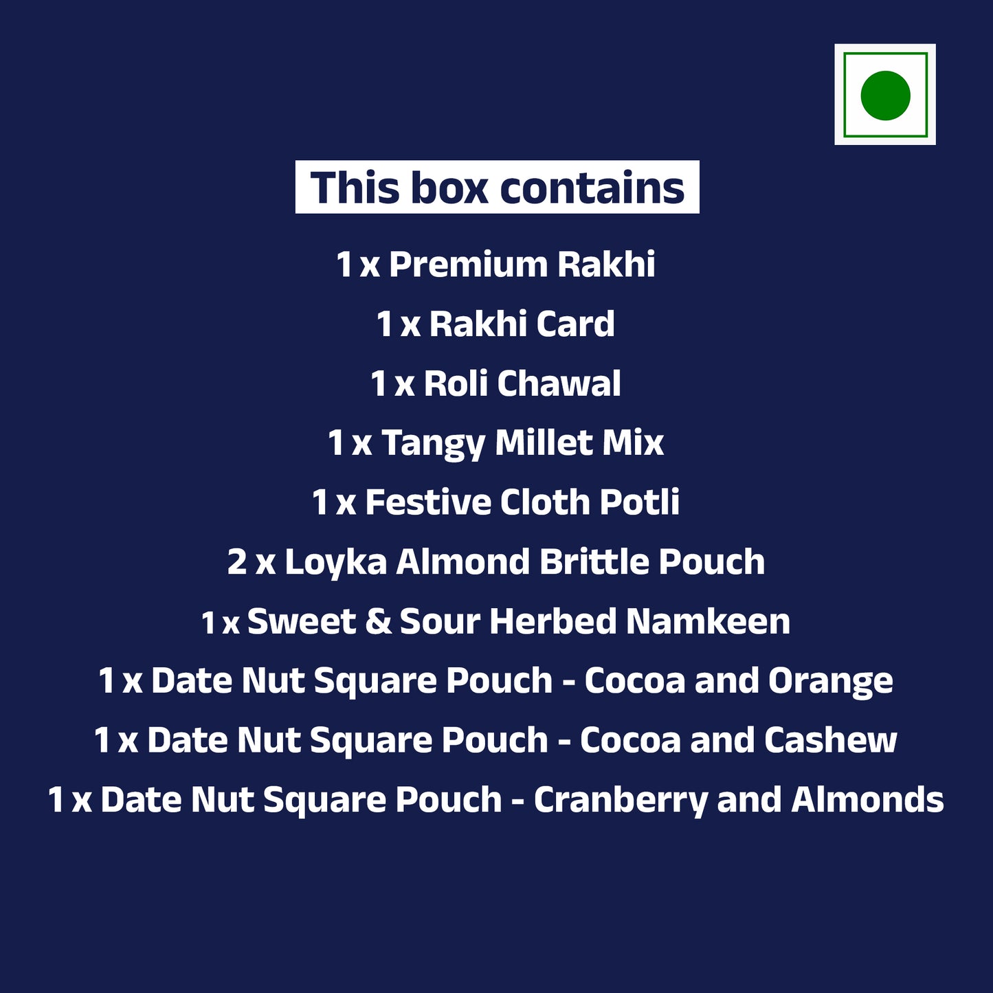 Healthy Treats and Wholesome Wishes Rakhi Gift Hamper - 11 Products