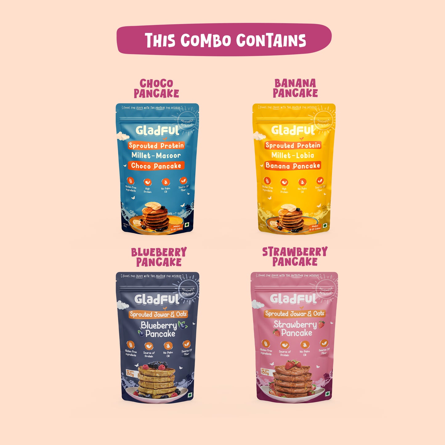 Gladful Pancake Bliss Combo - 4 Packs