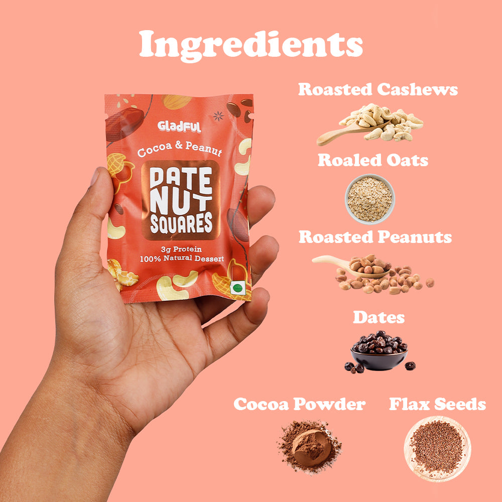 Cocoa Peanut Date Nut Square ( Free Gift 1 )