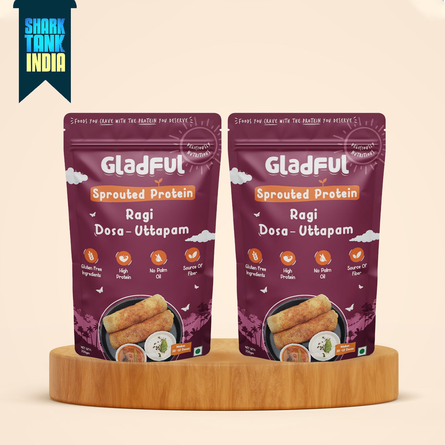 Gladful Ragi Dosa Instant Mix - Pack of 2