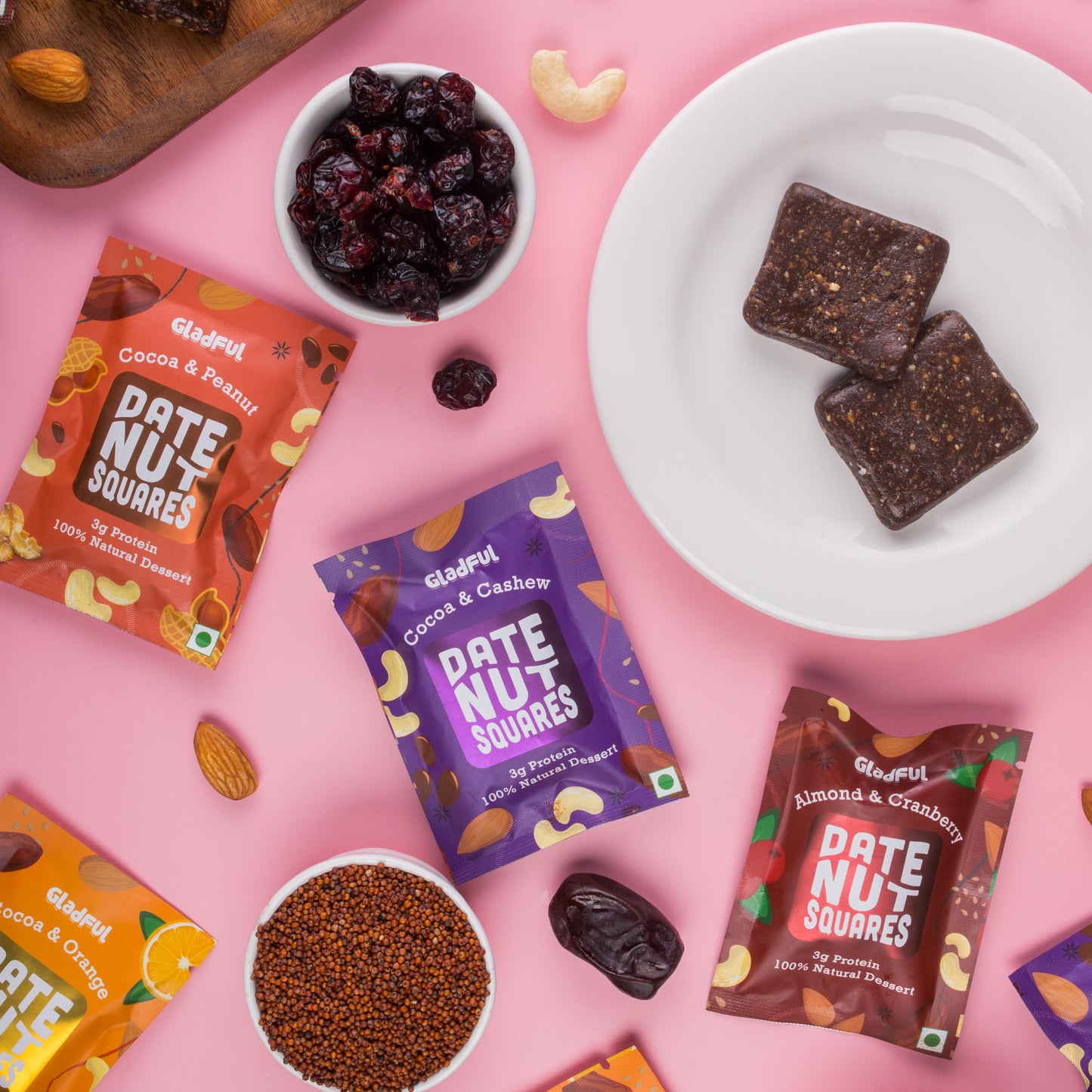 Date Nut Squares - Try Them All Pack : 8 Bars