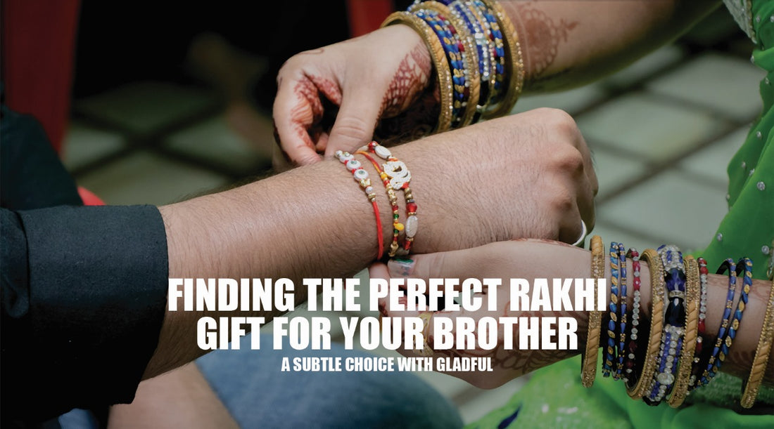 The picture has a close up shot of a sister tying rakhi on her brother's hand