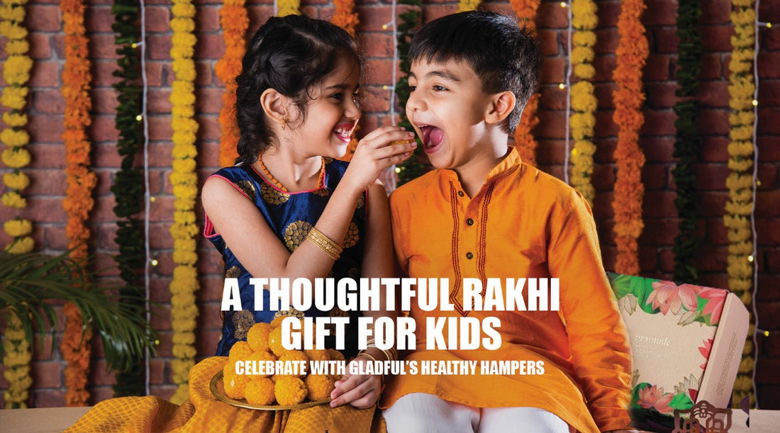 It is an image depicting two young siblings celebrating rakhi. The girl is offering a sweet to her younger brother.