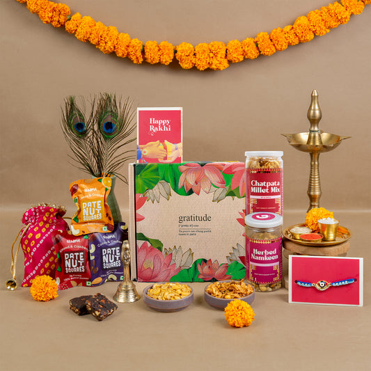Wholesome Treats Rakhi Gift Box - 9 Products