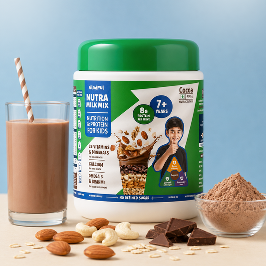 Nutra Milk Mix 7+ yrs | 400 gms | Chocolate | High Protein | No Refined Sugar | No Maltodextrin