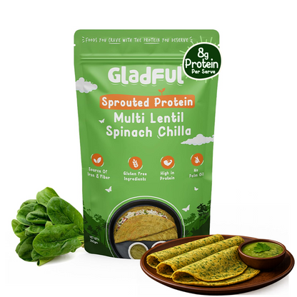Spinach Chilla with Sprouted Lentils Instant Mix - 200gms