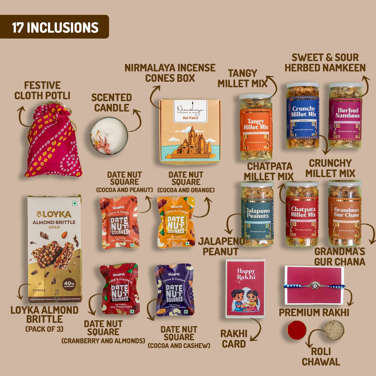 Rakhi Rituals Gift Hamper - 19 Products