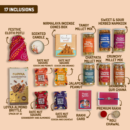 Scented Joy and Delights Rakhi Gift Hamper - 19 Products