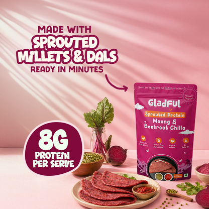 Beetroot Sprouted Moong Dal Chilla - 200gms