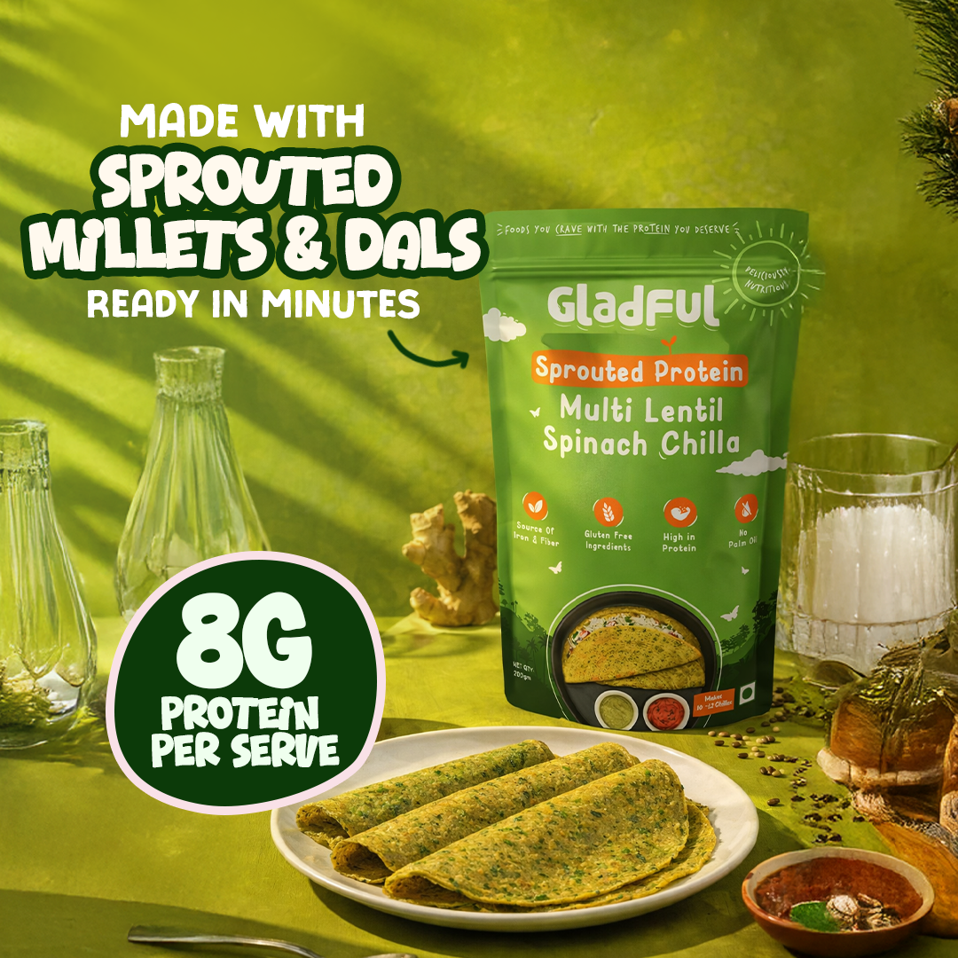 Spinach Chilla with Sprouted Lentils Instant Mix - 200gms