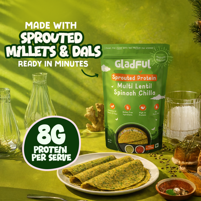 Spinach Chilla with Sprouted Lentils Instant Mix - 200gms