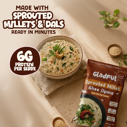Gladful Desi Ghee and Millet Instant Upma with Cashews - Pack of 5