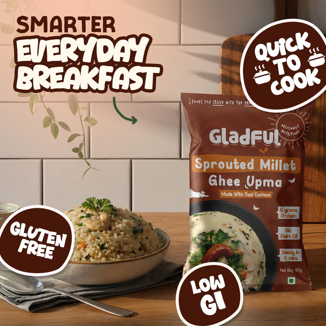 Gladful Desi Ghee and Millet Instant Upma with Cashews - Pack of 5