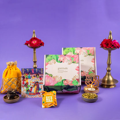 Diwali Chocolates gift Hamper in Gratitude by Gladful Pink Box - 8 Products