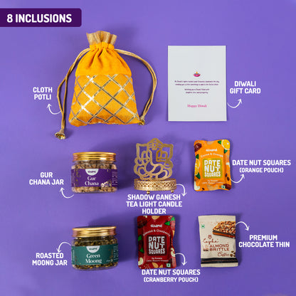 Diwali Chocolates gift Hamper in Gratitude by Gladful Pink Box - 8 Products