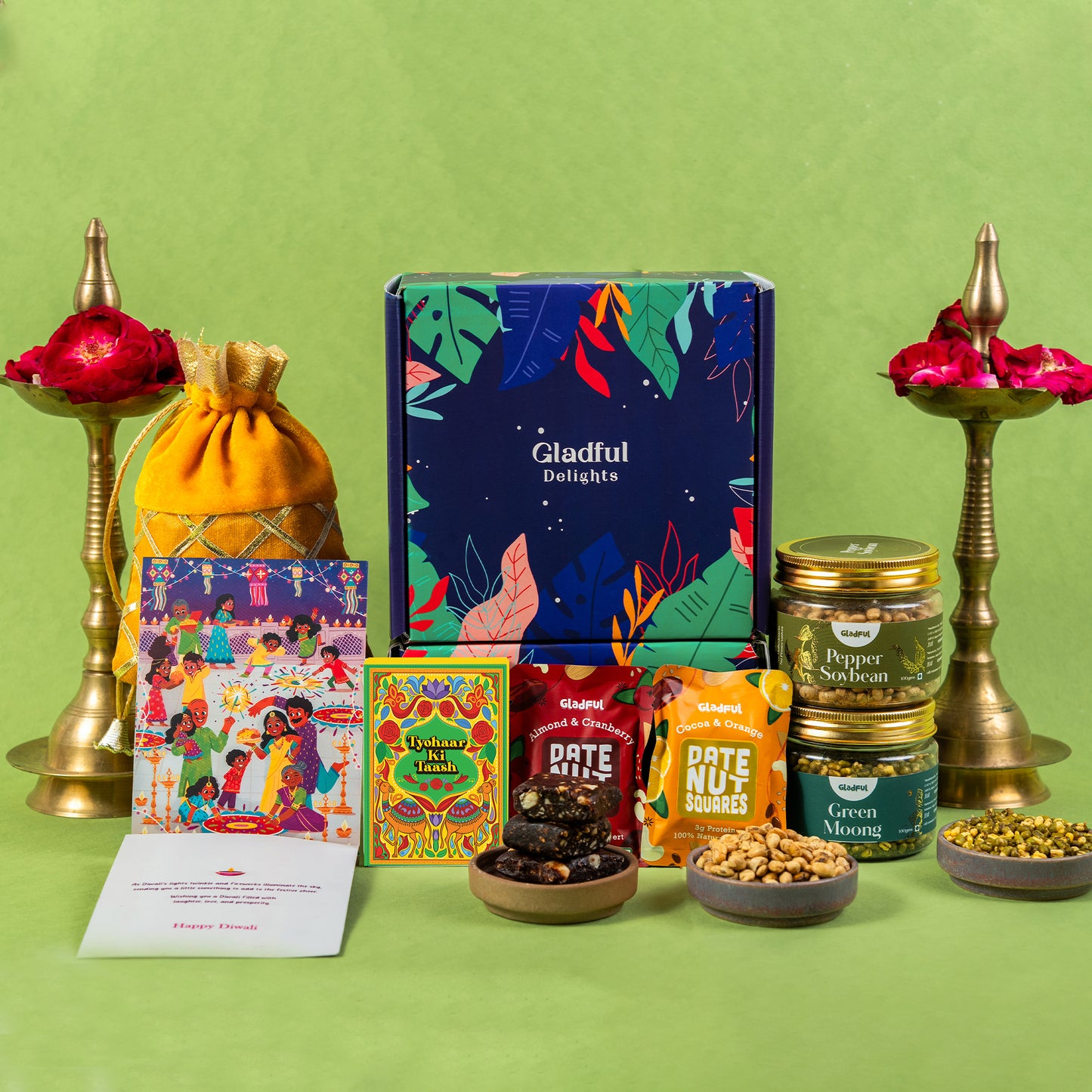 Diwali Game Night Gift Box in Delights by Gladful Blue Box - 7 Products