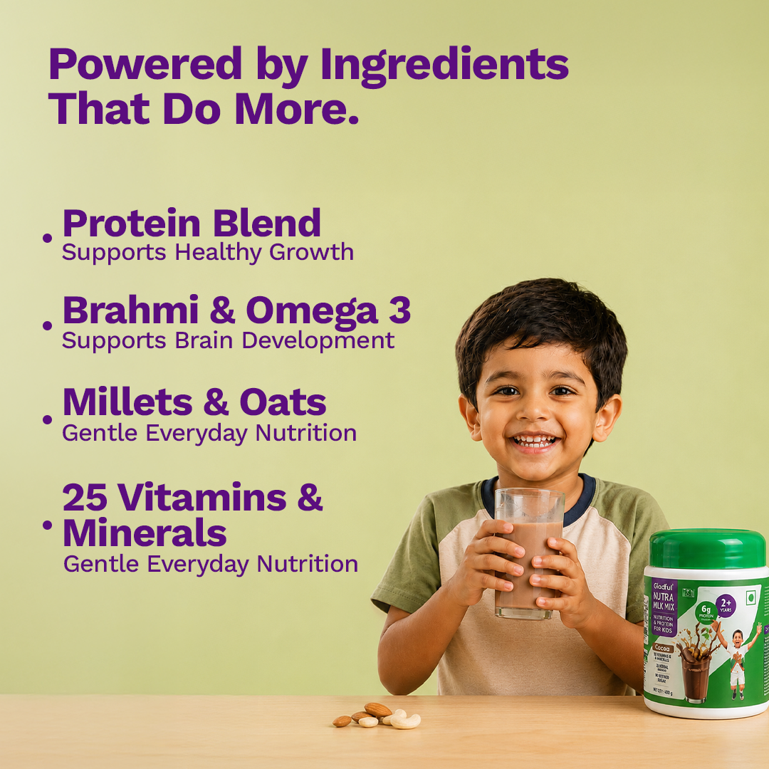 Nutra Milk Mix 2+ yrs | 400 gms | Chocolate | High Protein | No Refined Sugar | No Maltodextrin