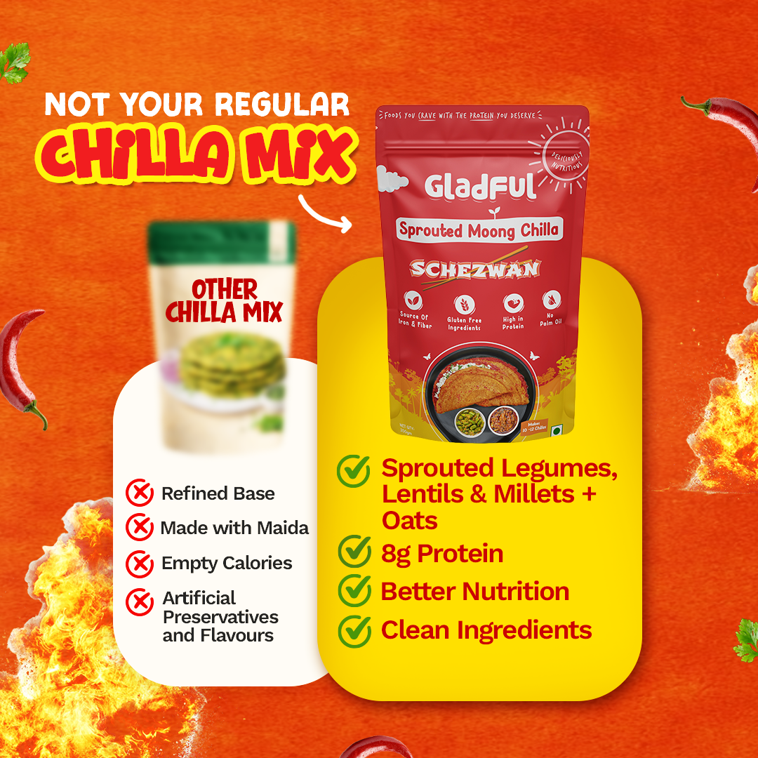 Schezwan Sprouted Moong Dal Chilla - 200gms