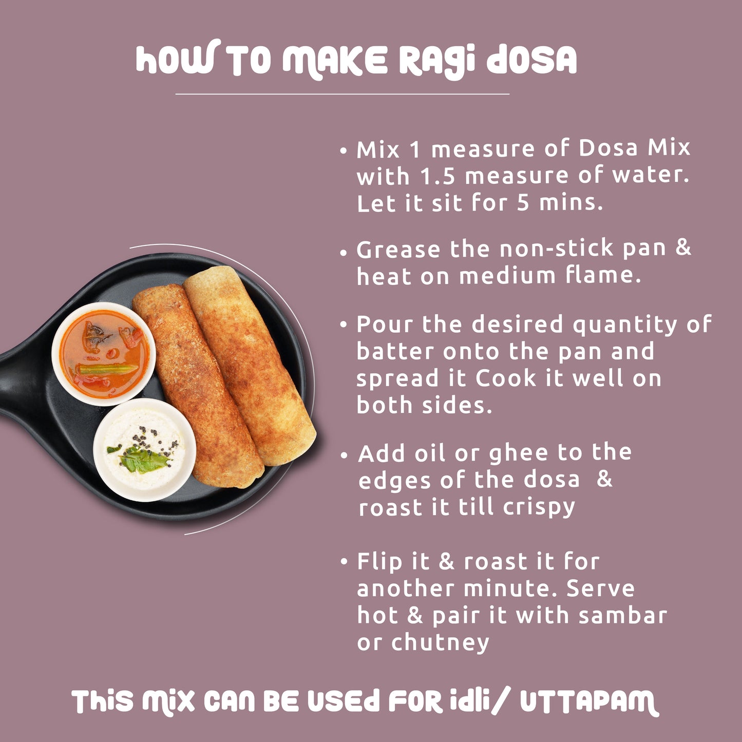Sprouted Dosa Ragi Instant Mix Healthy Protein
