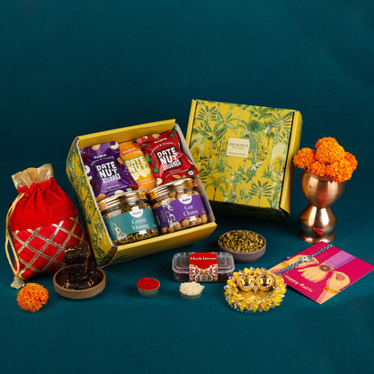 Rakhi Delights in Delights by Gladful Yellow Box - 9 Products