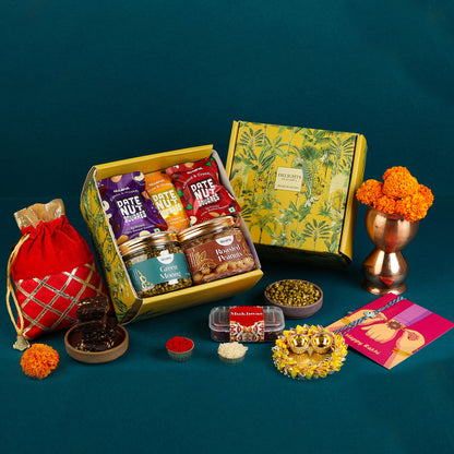 Special Rakhi Delights in Delights by Gladful Yellow Box : 10 Products