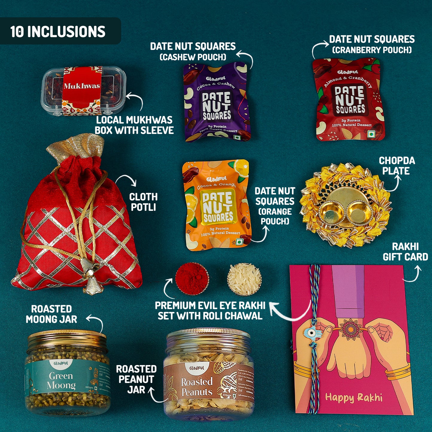 Special Rakhi Delights in Delights by Gladful Yellow Box : 10 Products